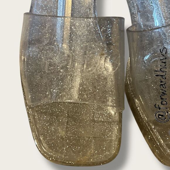 Barbie Glitter Jelly Heels 1” Platform 2” Heel – Slip-On Sandals Size 8 - Picture 6 of 9
